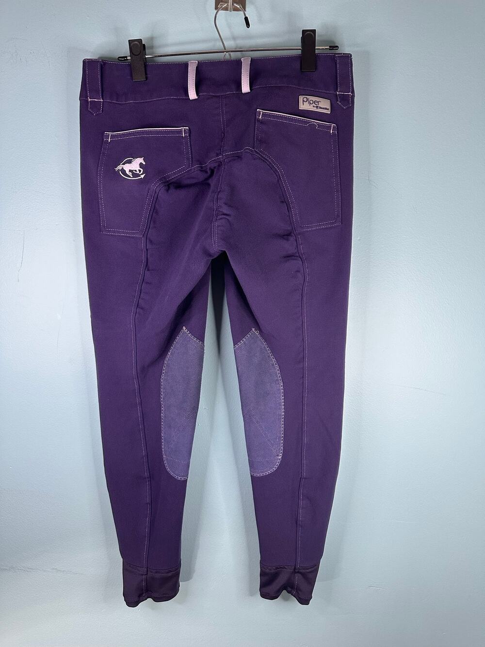Piper by SmartPak Knee Patch Breeches riding eggplant purple lavender Size 30R